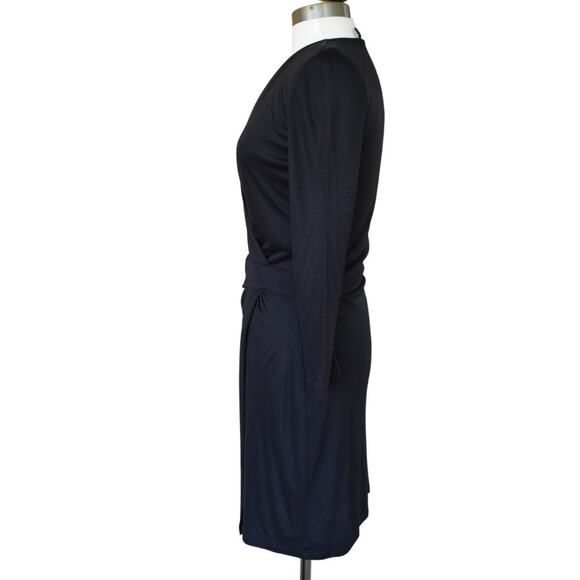 HUGO BOSS Black Jersey Faux Wrap Dress Long Sleeve - Picture 2 of 9